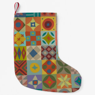 Talavera-patroon. Indische lappendeken. Turkse naa Kleine Kerstsok