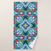 Talavera pattern. Indian patchwork. Azulejos Badhanddoek (Badhanddoek)