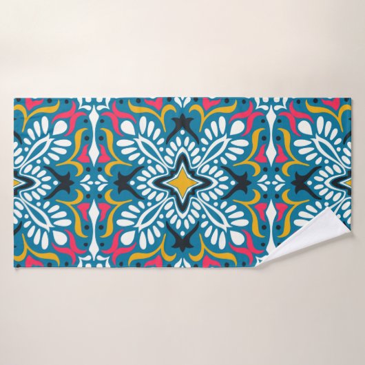 Talavera pattern. Indian patchwork. Azulejos Badhanddoek (Badhanddoek)
