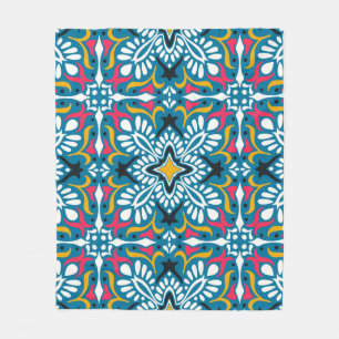 Talavera pattern. Indian patchwork. Azulejos Fleece Deken