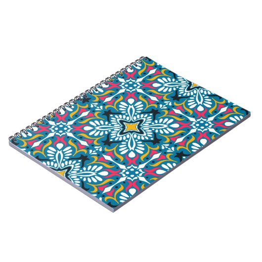 Talavera pattern. Indian patchwork. Azulejos Notitieboek (Linkerzijde)