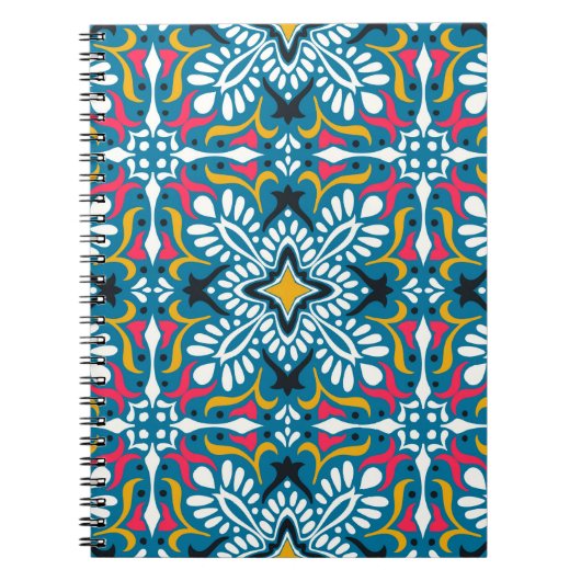 Talavera pattern. Indian patchwork. Azulejos Notitieboek (Voorkant)