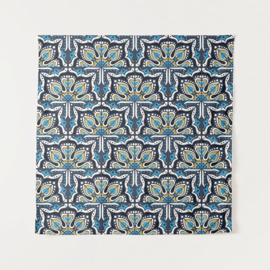 Talavera pattern. Indian patchwork. Azulejos Wandkleed (Voorkant)