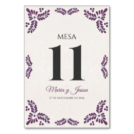 Talavera Purple Floral Minimalist Spanish Wedding Kaart