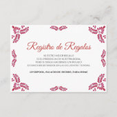 Talavera Red Floral Minimalist Spanish Wedding Informatiekaartje (Voorkant)
