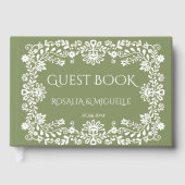 Talavera sage green Mexican wedding Gastenboek (Voorkant)