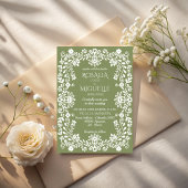 Talavera sage green Mexican wedding Kaart