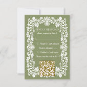 Talavera sage green Mexican wedding RSVP Kaartje (Voorkant)