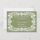 Talavera sage green Mexican wedding RSVP Kaartje (Voorkant)