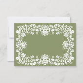Talavera sage green Mexican wedding RSVP Kaartje (Achterkant)