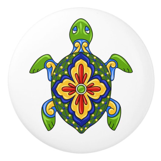 Talavera Schildpad Keramische Lade Knop (Voorkant)