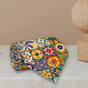 Talavera Spaans Mexico Kleurrijke tegels Stropdas