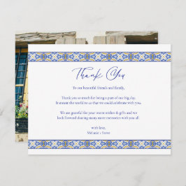 Talavera Spaanse Mexicaanse bruiloft Foto bedankt