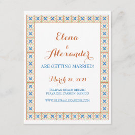 Talavera Spaanse tegel Save the Date Kaart