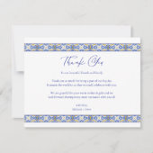 Talavera Spanish Blue Mexican Wedding Bedankt (Voorkant)