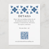 Talavera Stijl Bruiloft Details Kaart met QR Code (Voorkant)