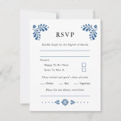 Talavera Stijl Mexicaanse Bruiloft RSVP Kaart (Voorkant)