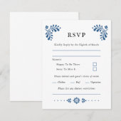 Talavera Stijl Mexicaanse Bruiloft RSVP Kaart (Voorkant / Achterkant)