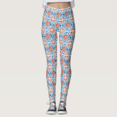 Talavera-stijl Mexicaanse volkskunst Leggings (Voorkant)