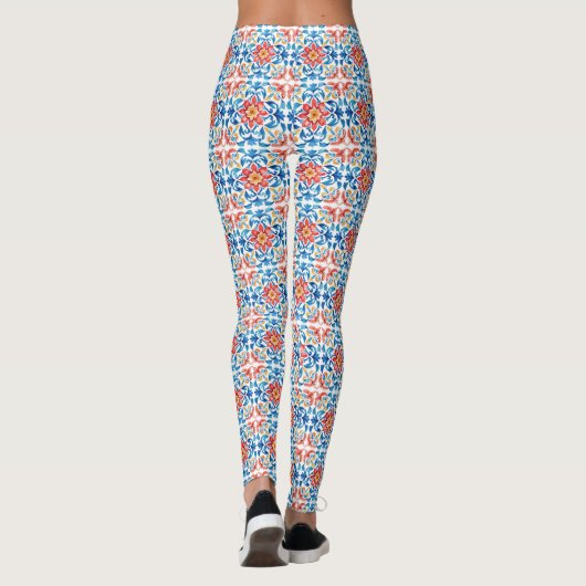 Talavera style Mexican Folk Art Leggings (Achterkant)