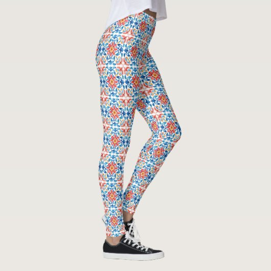 Talavera style Mexican Folk Art Leggings (Rechts)