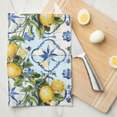  Talavera Tegel All-over print citroenen Theedoek (Quarter Fold)