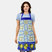  Talavera Tegel All-Over Print Schort citroenen (Gedragen)