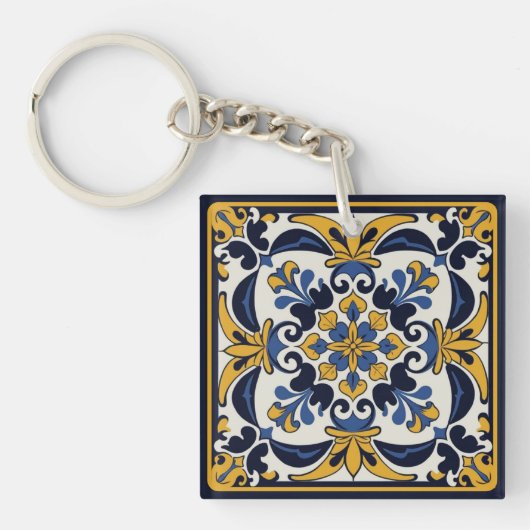 Talavera Tegel Cinco Sleutelhanger (Voorkant)