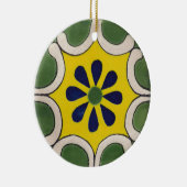 Talavera-tegel in groen en geel keramisch ornament (Rechts)
