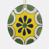 Talavera-tegel in groen en geel keramisch ornament (Links)