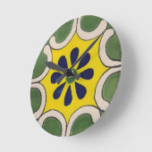 Talavera-tegel in groen en geel ronde klok (Hoek)