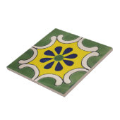 Talavera-tegel in groen en geel tegeltje (Zijkant)