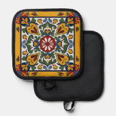 Talavera-tegel met harten pannenlap (Voorkant / Achterkant)