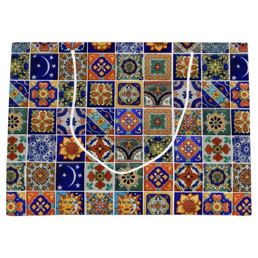 Talavera Tegel Santa Fe Zuidwest Stijl Kleurrijk Groot Cadeauzakje (Voorkant)