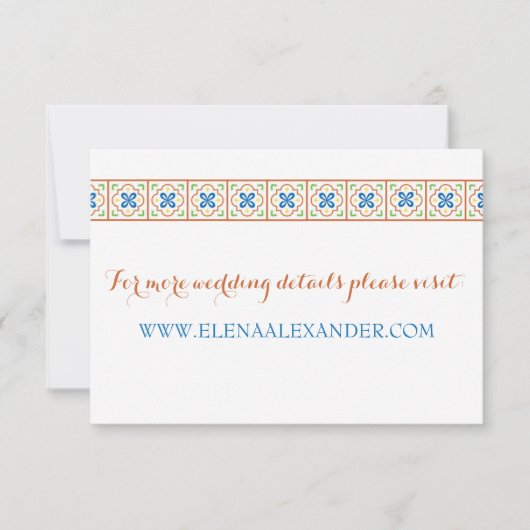 Talavera Tegel Website Kaart (Voorkant)