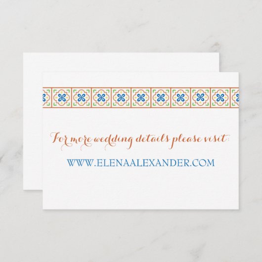 Talavera Tegel Website Kaart (Voorkant / Achterkant)