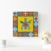 Talavera Tegels AFBEELDINGEN Vierkante Klok (Huis)