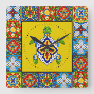 Talavera Tegels AFBEELDINGEN Vierkante Klok