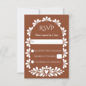 Talavera terracotta boho arch Mexicaanse bruiloft RSVP Kaartje (Voorkant)