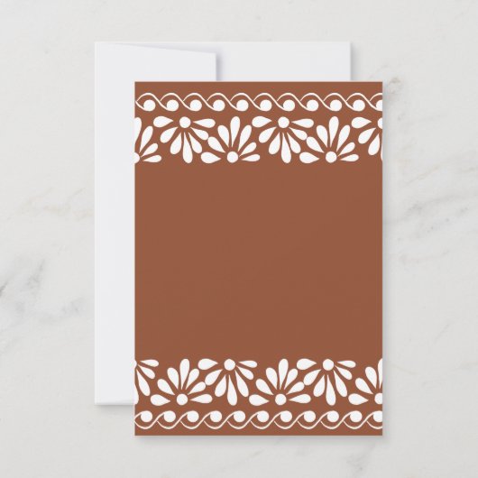 Talavera terracotta boho arch Mexicaanse bruiloft RSVP Kaartje (Achterkant)