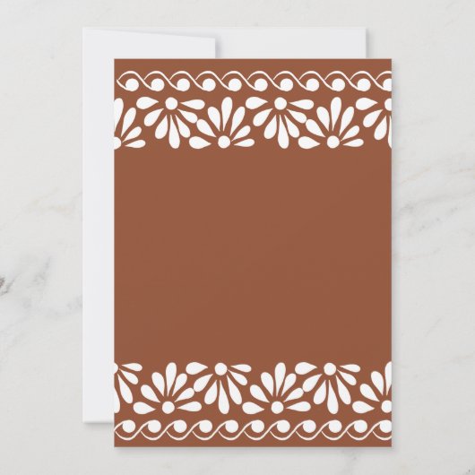 Talavera terracotta boho arch Mexicaanse bruiloft Save The Date (Achterkant)