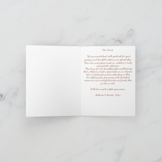 Talavera terracotta boho Mexicaanse bruiloft Bedankkaart (Binnen)