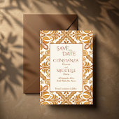 Talavera terracotta  bruiloft save the date