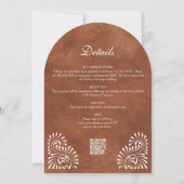 Talavera Terracotta Fiesta QR Code Bruiloft Kaart (Achterkant)