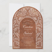 Talavera Terracotta Fiesta QR Code Bruiloft Kaart (Voorkant)