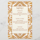 Talavera terracotta  Mexicaans huwelijksmenu (Voorkant)