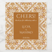 Talavera terracotta  Mexicaanse bruiloft gunst Wijn Etiket (Enkel label)