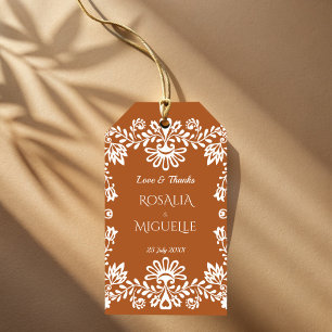 Talavera terracotta Mexicaanse bruiloft op maat Cadeaulabel