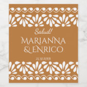 Talavera terracotta Mexicaanse fiesta monografie Wijn Etiket (Enkel label)