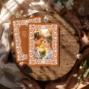 Talavera terracotta Mexicaanse trouwfoto Bedankkaart